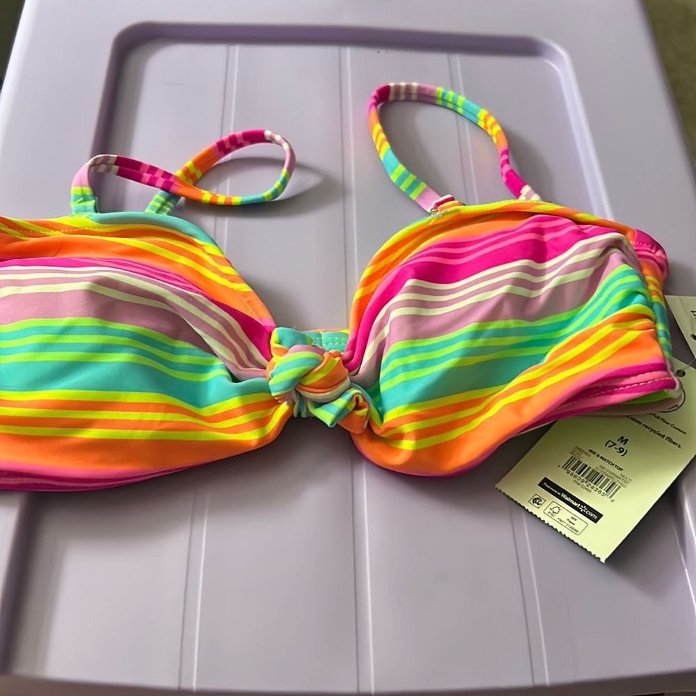 Beautiful multi colored swim top never worn